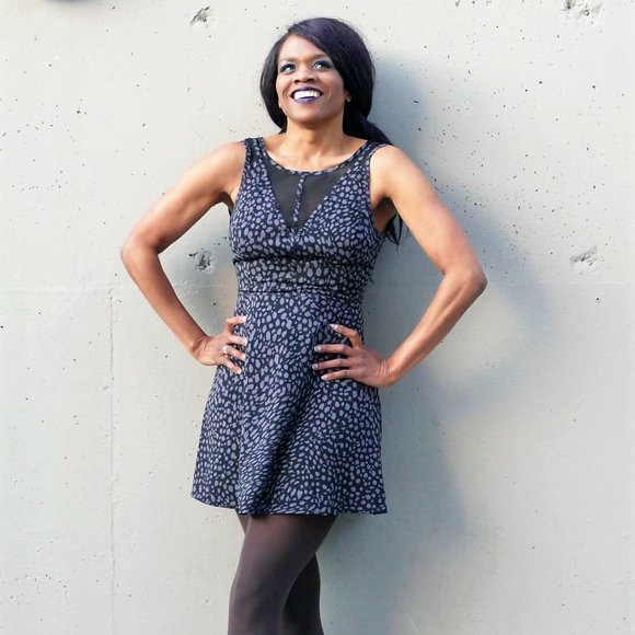 GUESS Skater Spotted Dress with Mesh Insert size 4 - Picture 2 of 8